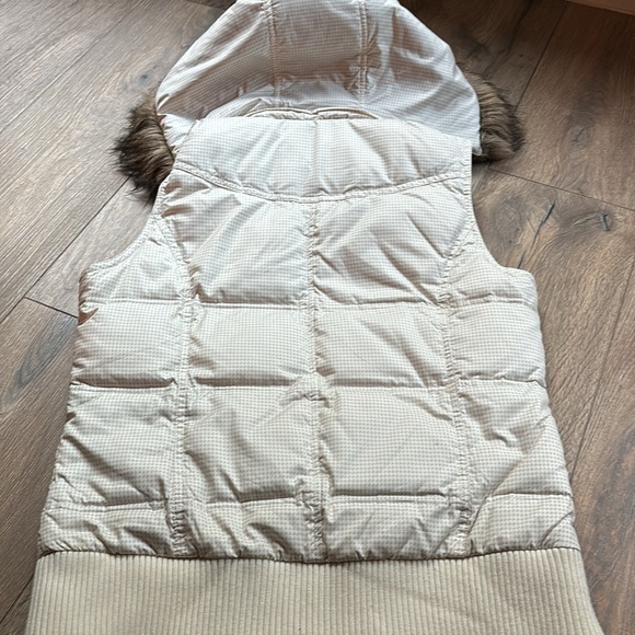 ❄️Goose DOWN Eddie Bauer Women’s Vest Fur Collar Removable Hood Small Puffer - Picture 12 of 13